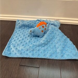 NWOT Infant Baby Toddler Blue Dinosaur Plush Security Blanket Lovey